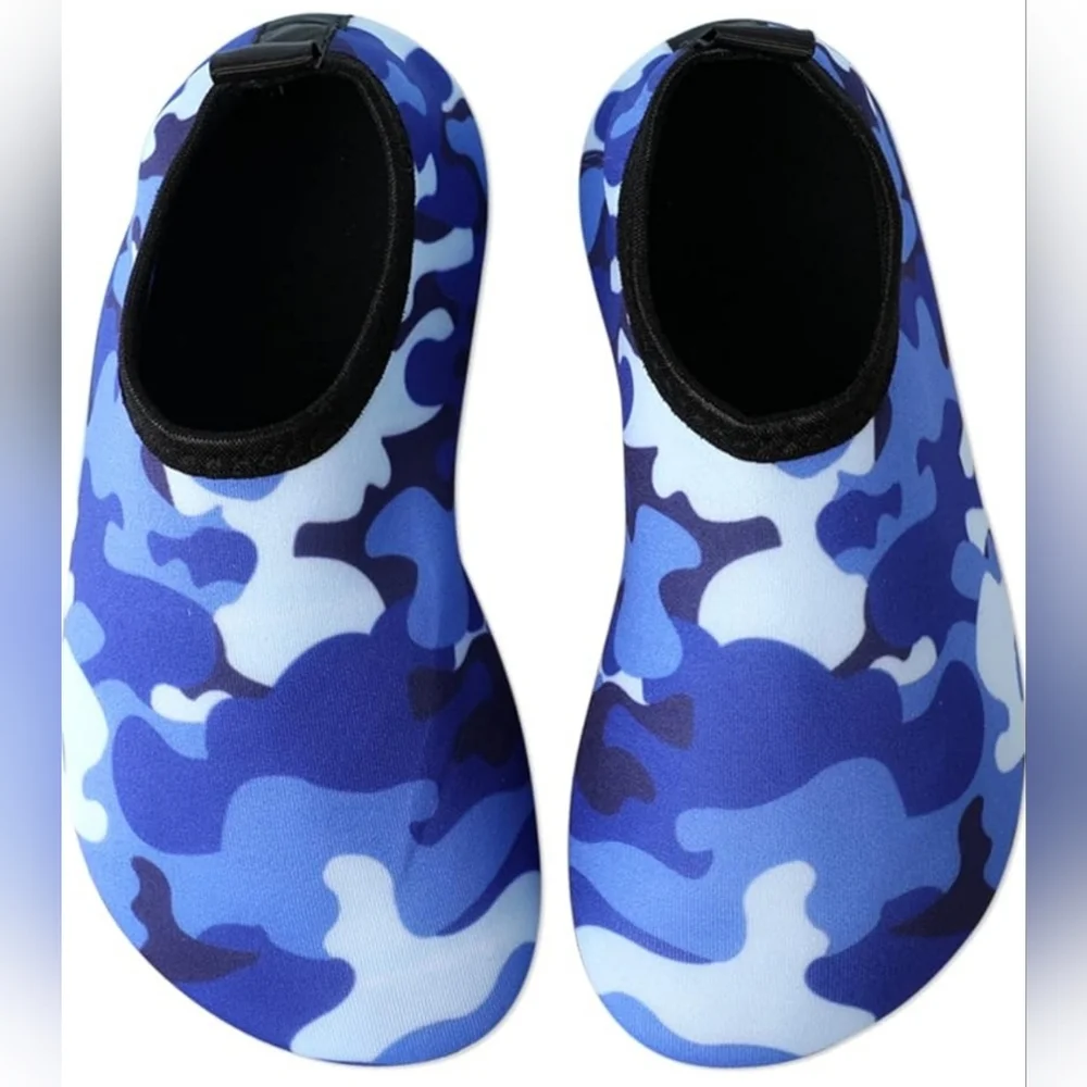 Boys Toddler Water Shoes Blue Camouflage Design Slip On By PatPat